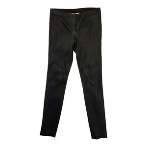 Diane von Furstenberg Leather Pants Womens 6 Black Liberty Moto Skinny Edgy